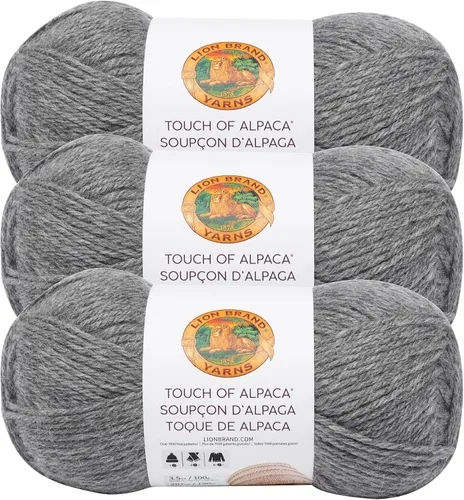 Vista 23 de Lion Brand Yarn Hilo Touch of Alpaca (1 madeja), color negro