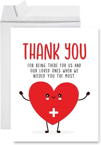 Vista 43 de Andaz Press Social Distancing Thank You - Tarjeta jumbo de 8.5 x 11 pulgadas, AF esencial, tarjeta de felicitación de agradecimiento en blanco