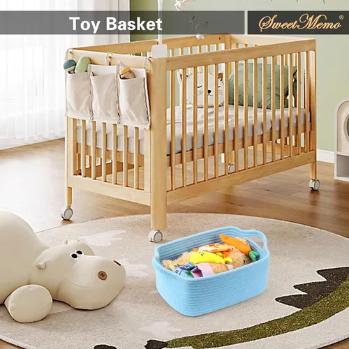 Vista 5 de Cestas de regalo grandes vacías para llenar, bonita canasta tejida para adolescentes, mujeres, baby shower, cubo de juguetes pequeño decorativo