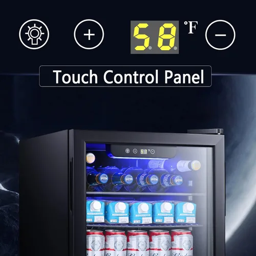 Vista 5 de Antarctic Star Mini refrigerador de 2.6 pies cúbicos para 100 latas, enfriador de vino/gabinete de cerveza pequeña de soda de vidrio de puerta