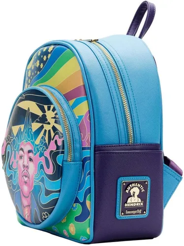 Vista 2 de Loungefly Jimi Hendrix - Mini mochila psicodélica con cremallera y paisaje psicodélico