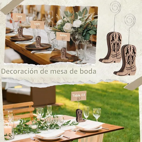 Vista 4 de Havawish - Juego de 10 tarjeteros de madera para botas de vaquero