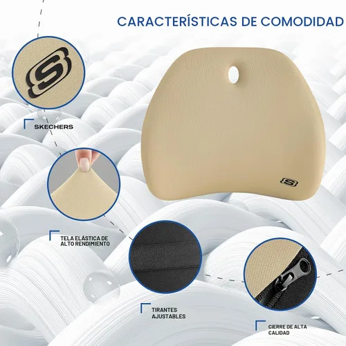 Vista 3 de Skechers Almohada de apoyo lumbar para silla de oficina, almohada lumbar de espuma viscoelástica, almohada lumbar para alivio del dolor de espalda