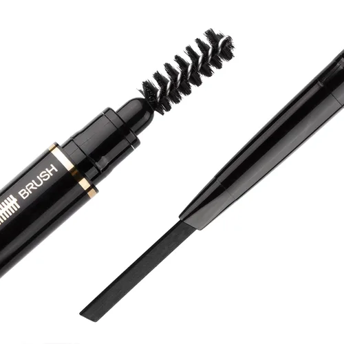 Vista 5 de Lápiz de cejas 2 paquetes, lápiz de cejas impermeable a prueba de manchas con cepillo para cejas, kit automático de maquillaje para cejas, negro