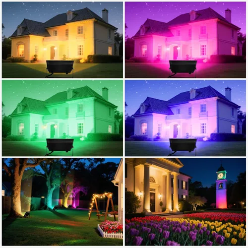 Vista 4 de Luz de Inundación LED al Aire Libre, Luz de Inundación RGB de 50W Cambio de Color, Luces de Paisaje al Aire Libre Impermeables IP66 para Escenario