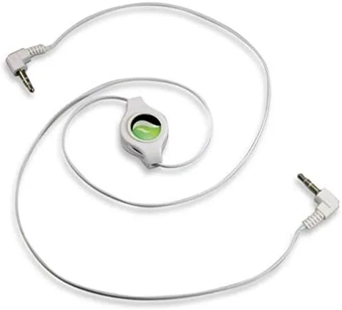 Vista 2 de Cable auxiliar retráctil de 0.138 in para Moto G7 Power, cable de audio auxiliar estéreo para coche, cable de audio para altavoz, color blanco