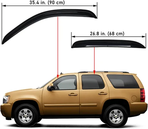 Vista 2 de Lightronic Visera de ventana de ventilación automática de montaje exterior extraduradera, se adapta a Chevrolet Tahoe y GMC Yukon 2007-2014