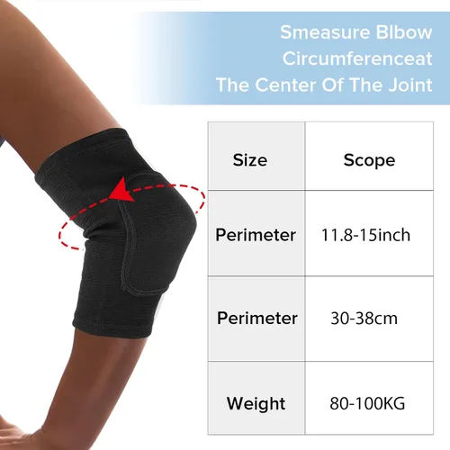 Vista 3 de COMNICO Codera de esponja para fitness, soporte para codo, manga de compresión, transpirable, anticolisión, almohadillas protectoras para brazos