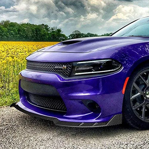 Vista 5 de PU/531/PCF RA-StyleCarbon Fiber Print Front Bumper Body Kit Lip 3PCS Compaitble con cargador 2015-2021