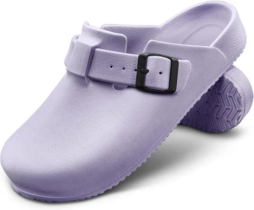 Vista 21 de KEMISANT Zuecos para Mujeres, Cómodas Sandalias Mules Pantuflas Zapatos de Enfermera y Jardín Unisex para Hombres Soporte Acolchado