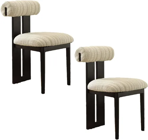 Vista 13 de Juego de sillas de comedor de madera, sillas de comedor tapizadas, silla de cocina con patas de silla de madera maciza, para restaurantes, salas