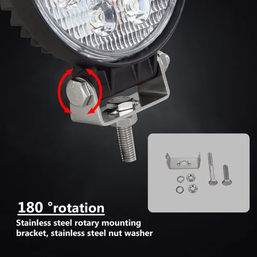Vista 4 de Willpower 2 piezas de 27 W de 2200 lm, barra de luz de trabajo LED redonda, lámpara de conducción de haz puntual para todoterreno, SUV, barco, Jeep