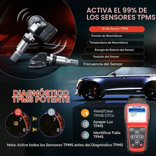 Vista 5 de Autel MaxiTPMS TS508WF Kit 2026, herramienta de programación TPMS con 8 piezas de sensores 315 433MHz (209$), versión WiFi de TS508 TS501 Pro