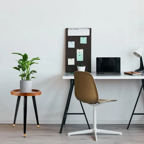 Vista 6 de KGPLOME Soporte para plantas para interiores, mesa de madera de nogal de mediados de siglo, soporte alto de metal resistente para macetas, mesa