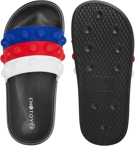 Vista 5 de Engtoy Sandalias para niños y niñas, unisex, ligeras, antideslizantes, puntera abierta, cómodas, para ducha, playa, divertidas sandalias