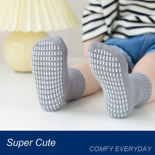 Vista 5 de EPEIUS Calcetines antideslizantes unisex para bebés y niños juego de 6