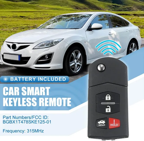 Vista 2 de X AUTOHAUX 2 unids 315MHz BGBX1T478SKE125-01 Reemplazo sin llave remoto de entrada remoto para Mazda 3 Seden 10-13 para Mazda 6 10-13 MX-5 Miata
