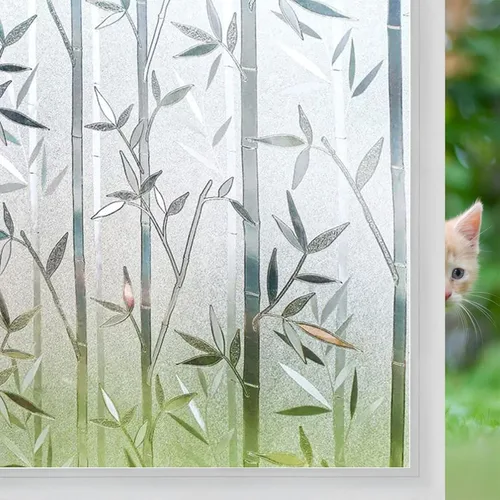 Vista 7 de Niviy Película de vitrales para ventana, impermeable, estática, 11.8 x 78.7 pulgadas, sin adhesivo, decoración de ventana de vidrio para baño