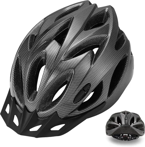 Vista 18 de Zacro Casco de bicicleta para adultos, ligero para hombres y mujeres, cómodo con almohadillas y visera, casco de bicicleta certificado para adultos