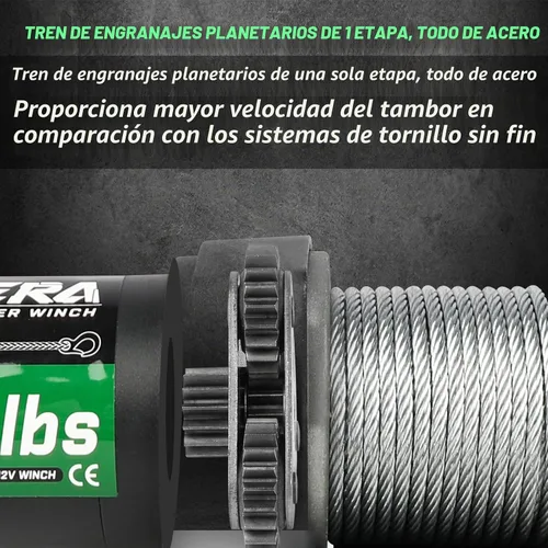Vista 4 de Cabrestante de 2000 libras para ATV, con cable de acero, cabrestante ATV con interruptor de control remoto manual con cable, impermeable IP65