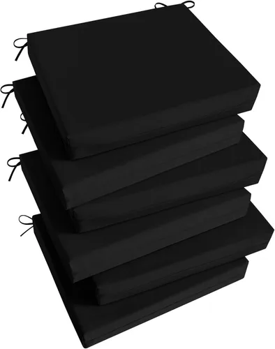 Vista 44 de Basic Beyond Juego de 4 cojines para sillas de exterior, cojines de exterior para muebles de patio, cojines resistentes al agua para sillas de patio