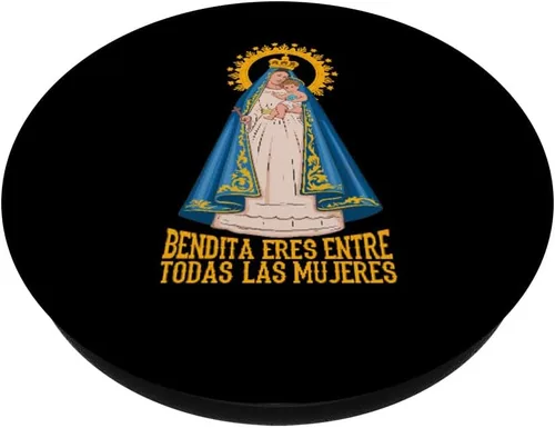 Vista 2 de Virgen de la Caridad del Cobre. Bendita entre las mujeres. PopSockets PopGrip intercambiable