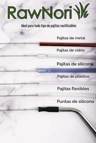 Vista 3 de 2 cepillos de limpieza para pajitas de beber largo – Limpiador de cerdas para pajitas de bebida de acero inoxidable, cepillos resistentes para lavar