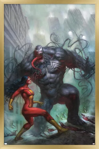 Vista 17 de Trends International Marvel Comics-Spider-Woman-Venom #161 - Póster de pared, 14.725 x 22.375 pulgadas, versión enmarcada de madera de granero