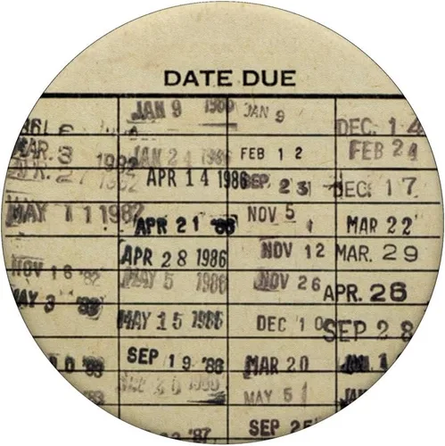 Vista 3 de Tarjetas de fecha de vencimiento de biblioteca, sello, devolución de libros, bibliotecaria vintage, PopSockets adhesivo, PopGrip