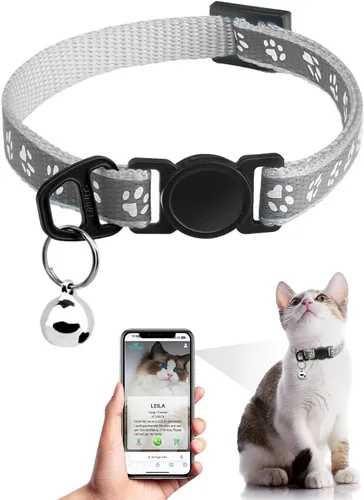 Vista 14 de Collar de Gato con Liberación de Seguridad con Etiqueta de Nombre de Código QR, Collares Reflectantes para Gatitos con Cascabel, Etiqueta