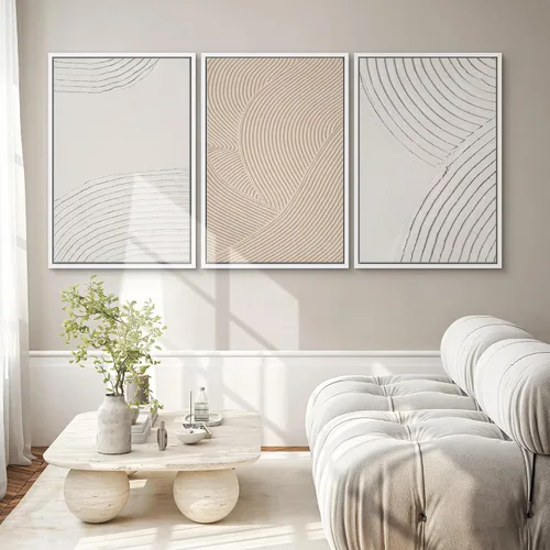 Vista 351 de SIGNWIN Lienzo enmarcado para pared, juego de arte pastel con cadena montañosa, bosque, niebla, naturaleza silvestre, ilustraciones modernas, arte