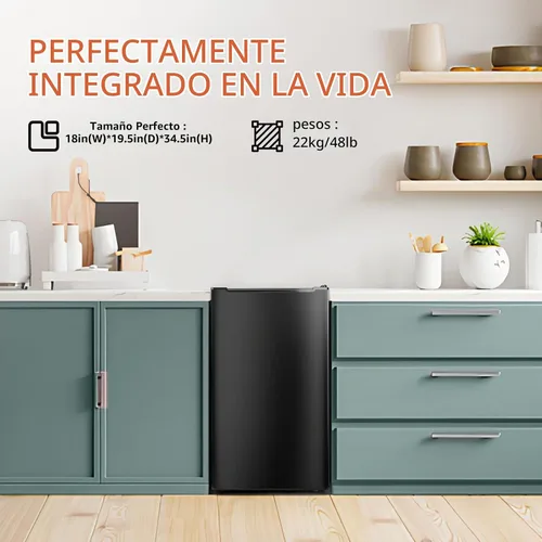 Vista 7 de Congelador vertical negro de 3.5 pies cúbicos, mini congelador compacto con puerta reversible de acero inoxidable, 3 termostatos ajustables
