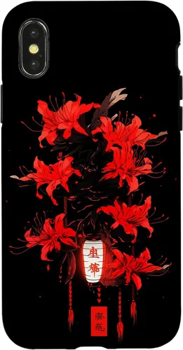Vista 5 de iPhone 16 Red Spider Lily Funda de anime de manga estética japonesa japonesa