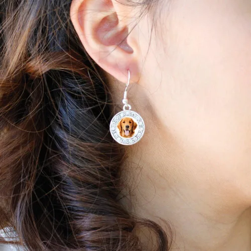 Vista 3 de Inspired Silver - Aretes de gancho francés con dije de círculo de plata con circonita cúbica, Plata, Circonia cúbica