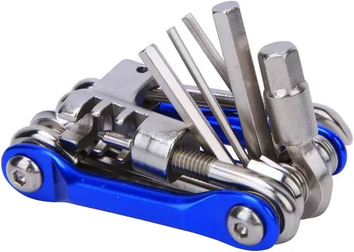 Vista 8 de plplaaoo Kit de herramientas de reparación de bicicleta de montaña, multiherramienta de bicicleta de metal ligero, juego de herramientas
