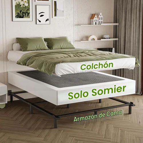 Vista 8 de Seiugaga - Base de cama de metal de 10 pulgadas con cubierta de tela