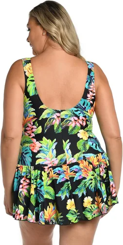 Vista 2 de Maxine Of Hollywood Traje de baño de una pieza con costura frontal para mujer
