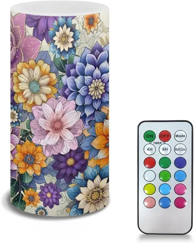 Vista 21 de Velas LED sin llama personalizadas que funcionan con pilas con temporizador remoto que cambia de color, personaliza fotos y texto, hazlo tú mismo tu