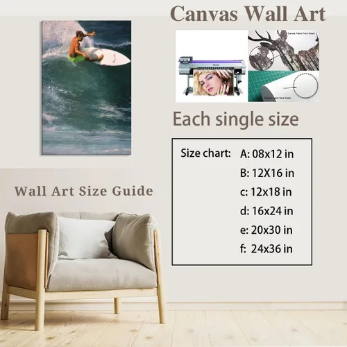 Vista 2 de Póster de surf oceánico azul de los años 90, arte de pared de verano y playa, surfista costero, hombres, deportes extremos de agua, impresiones