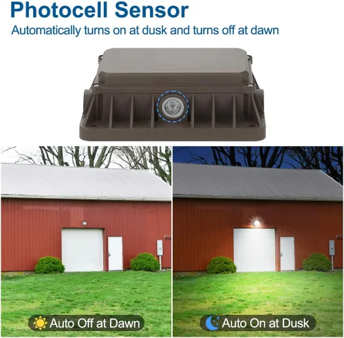 Vista 3 de DAKASON Faro LED de 50 W para exterior, fotocélula del crepúsculo al amanecer, ajustable 180° con nudillo, 6500 lm, 5000 K, reemplaza 150–200 W