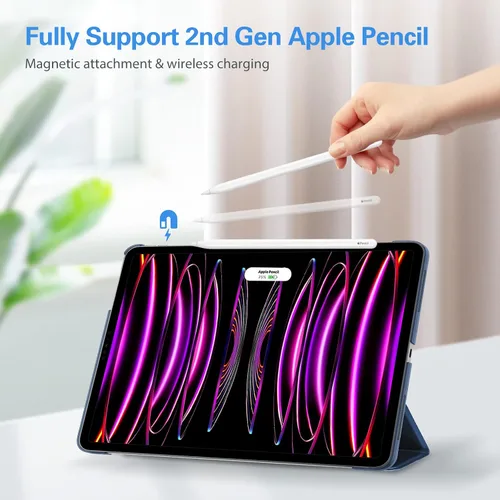 Vista 3 de ProCase Funda Inteligente para iPad Pro 12.9 2022/2021/2020/2018, Carcasa Trasera Rígida Delgada con Soporte Funda Inteligente para iPad Pro 12.9