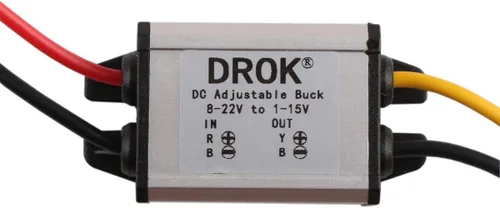 Vista 6 de DROK Convertidor de voltaje de CC a CC impermeable regulador de voltaje 8-22V a 3-15V 5V 12V 3A salida ajustable transformador de fuente