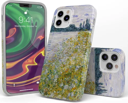 Vista 3 de Casely Funda para iPhone 12 Pro Max Île aux Fleurs The Met Museum Diseño clásico de funda ultra delgada