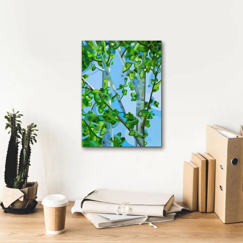Vista 8 de Epic Graffiti Mandy Budan - Lienzo decorativo para pared, diseño de "Birch Light", 12 x 16 pulgadas