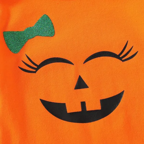 Vista 5 de Ropa de Halloween para bebé niña con sonrisas de calabaza y falda tutú, trajes de Halloween