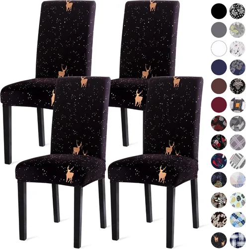 Vista 42 de Sufdari Juego de 2 fundas para sillas de comedor, fundas para sillas de cocina, fundas para sillas Parsons, protectores de sillas de elastano