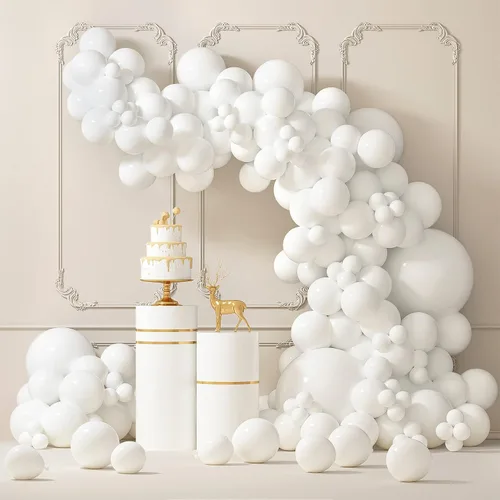 Vista 20 de RUBFAC Globos burdeos, 87 piezas de diferentes tamaños de 18, 12, 10, 5 pulgadas, kit de arco de globos de látex granate, guirnalda para cumpleaños