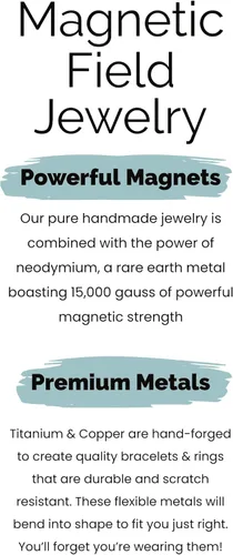 Vista 3 de Pulseras de cobre de campo magnético de diseño elegante con imanes ultra fuertes - unisex - ajustable