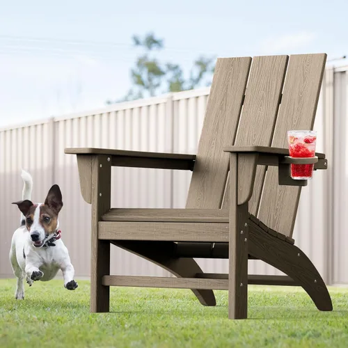 Vista 47 de Silla Adirondack moderna, sillas de patio de plástico HDPE para todo tipo de clima, silla para hoguera, sillas de césped al aire libre para terraza