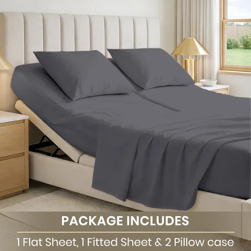Vista 2 de SGI bedding Juego de sábanas King de 36 pulgadas, 100 % algodón egipcio, 1000 hilos, sábana superior flexible para cama ajustable, juego de sábanas